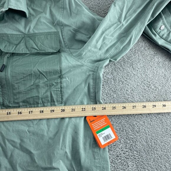 Bass Outdoor Sage Green Stretch Worker Shirt L NWT 3477 - Picture 7 of 10